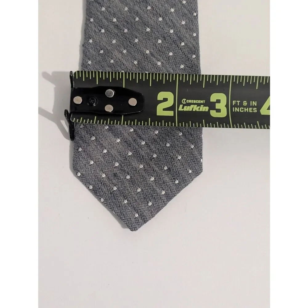Gray Polka Dot Silk Tie